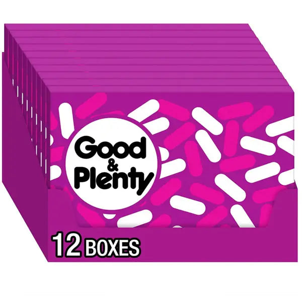 12 Pack - Good & Plenty Fat Free Licorice Candy 6oz Boxes Good & Plenty